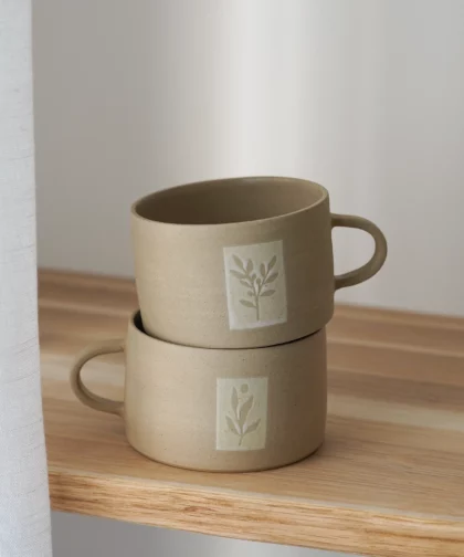 Mug sablé breton - motif végétal