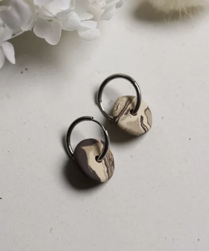 Boucles d'oreilles pastille brownie