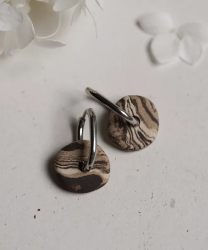 Boucles d'oreilles pastille brownie, anneau ovale