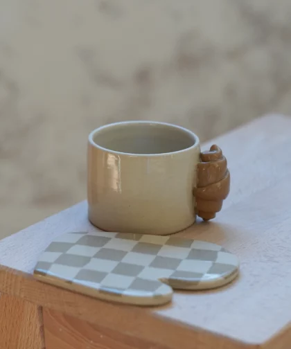 Pâtisserie, tasse croissant et manique