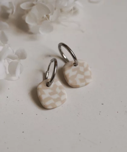 Boucles d'oreilles damier