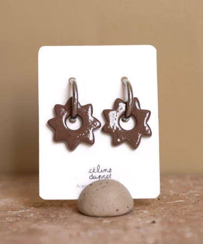 Boucles soleils chocolat et argent